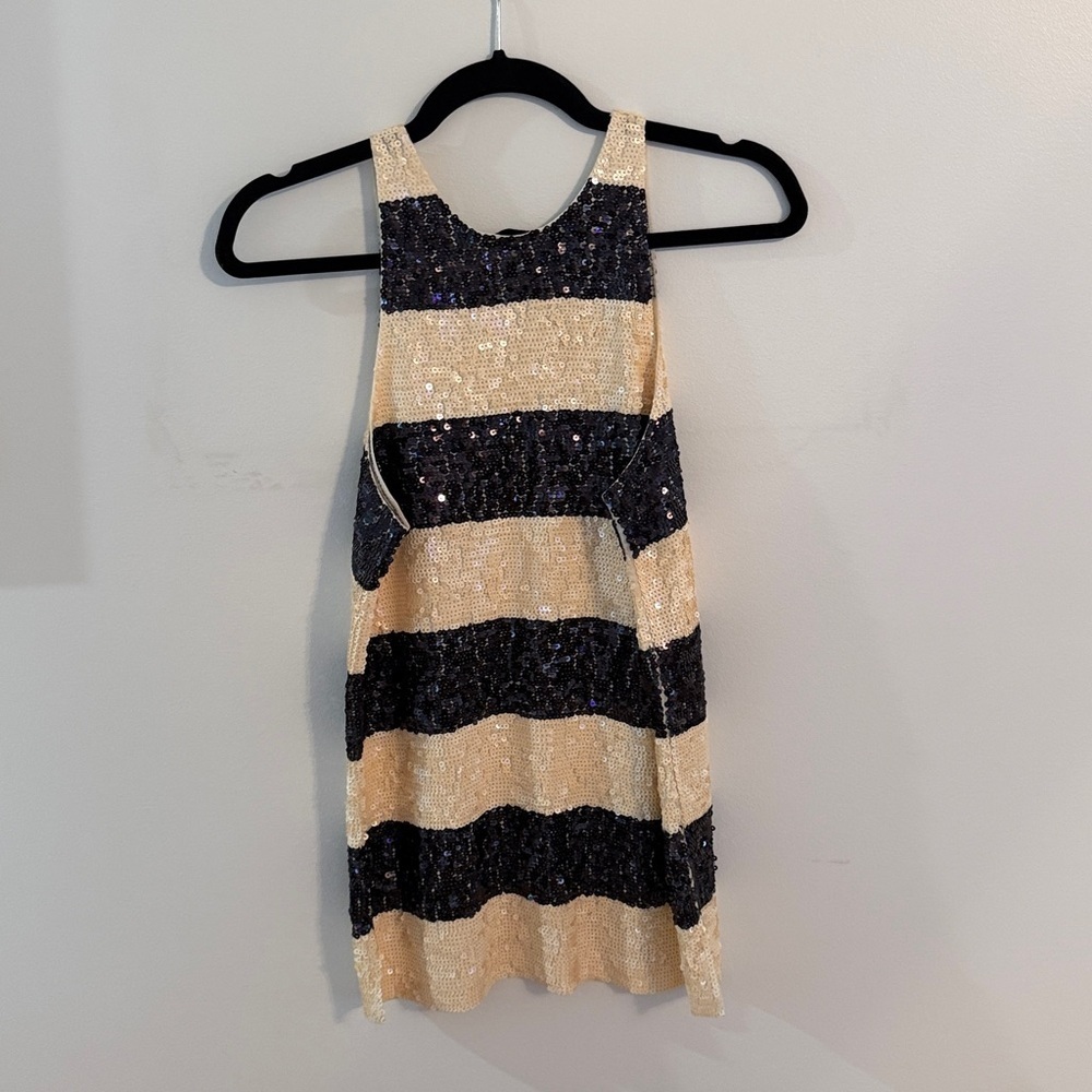 J. Crew Black and Gold Sequin Tank Top - Picture 2 of 3